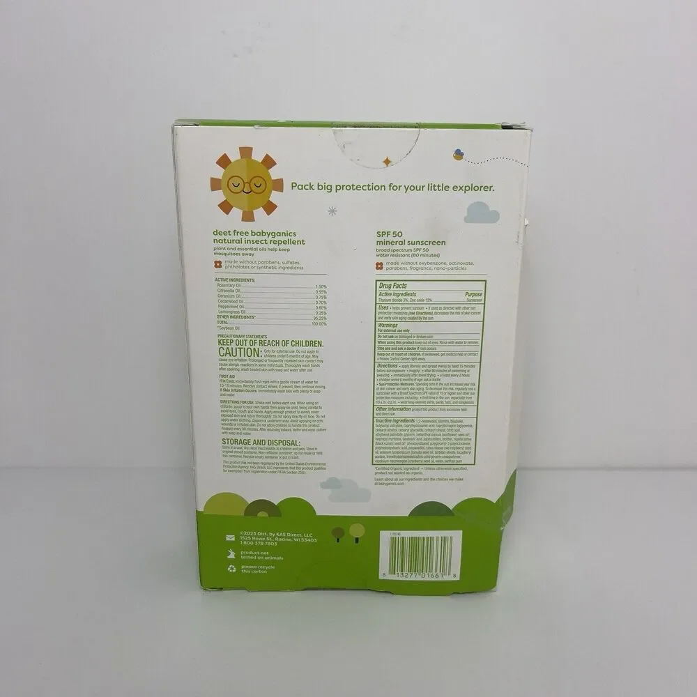 New - Babyganics Outdoor Explorer Sunscreen SPF 50 Set Bug